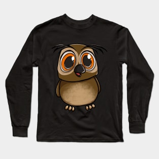 Cute Brown Kawaii Owl Long Sleeve T-Shirt